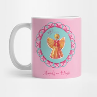 Scandinavian straw angel wreath-Angels on High Mug